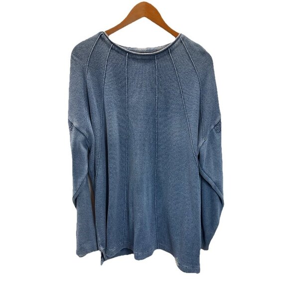 Vtg 90s BLUE WILLI'S DENMARK‎ Womens Denim Indigo SWEATER pullover size L - Picture 1 of 10